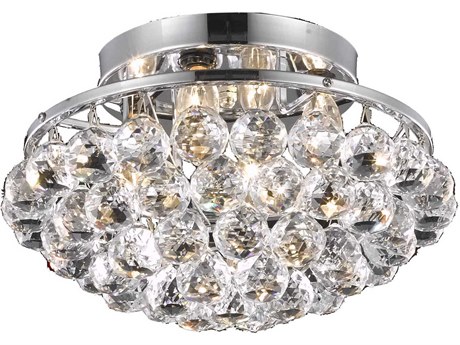 Elegant Lighting Corona Chrome Clear Crystal Bowl Flush Mount