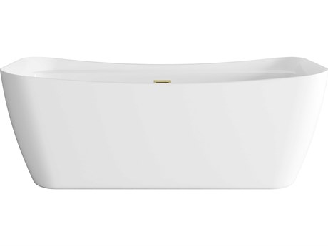 Elegant Lighting Glossy White 67" Bathtub