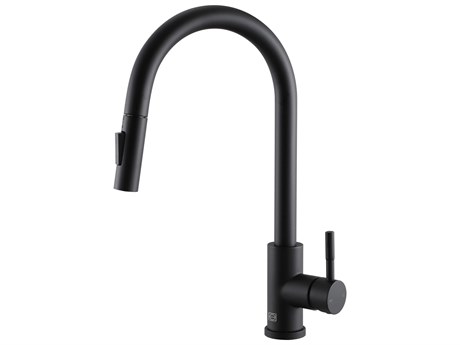 Elegant Lighting Jack Matte Black Pull Down Sprayer Kitchen Faucet