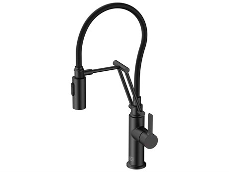 Elegant Lighting Leonardo Matte Black Pull Down Sprayer Kitchen Faucet