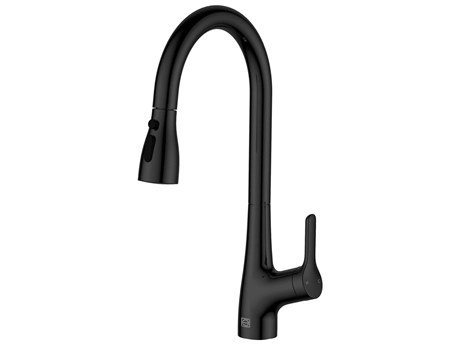 Elegant Lighting Andrea Matte Black Pull Down Sprayer Kitchen Faucet