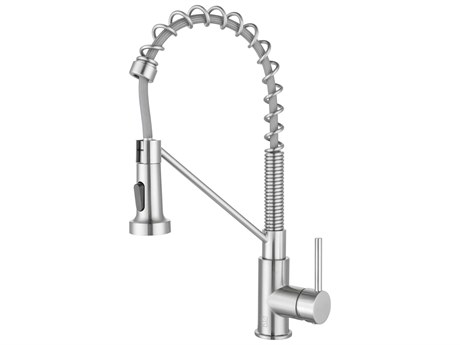 Elegant Lighting Yara Brushed Nickel Pull Down Sprayer Kitchen Faucet