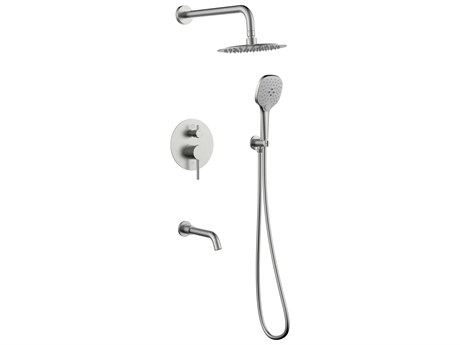 Elegant Lighting George Brushed Nickel Shower and Tub Faucet