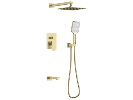 Elegant Lighting Petar Brushed Gold Shower and Tub Faucet