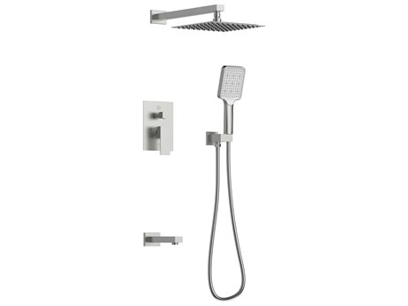 Elegant Lighting Petar Brushed Nickel Shower and Tub Faucet