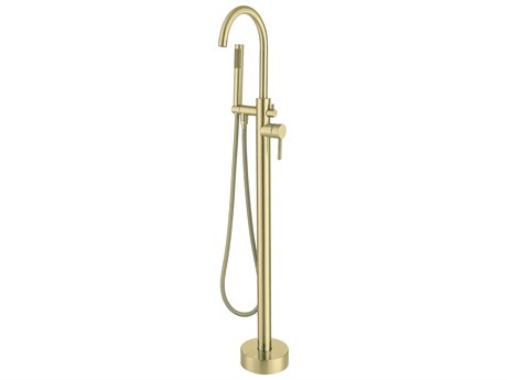Elegant Lighting Steven Brushed Gold Floor Mounted Roman Tub Faucet with Handshower
