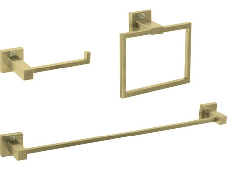 Elegant Lighting Isla Brushed Gold 3-Piece Bathroom Hardware Set