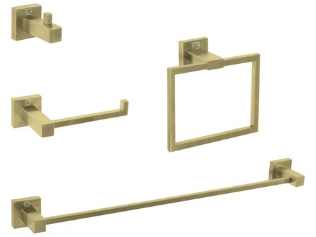 Elegant Lighting Isla Brushed Gold 4-Piece Bathroom Hardware Set