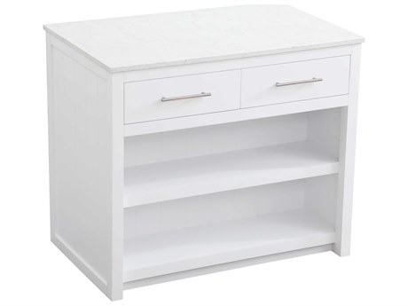 Elegant Lighting Osman Marble White Kitchen Island