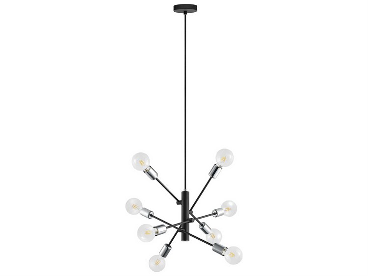 Eglo Gradoli 8-Light Black Chrome Linear Pendant