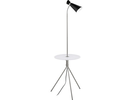 Eglo Policara Matte Nickel Black Floor Lamp
