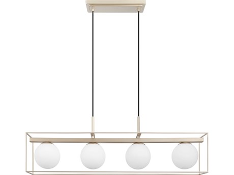 Eglo Vallaspra 4-Light Champagne Off White Globe Island Pendant