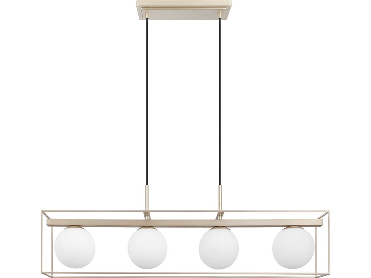 Eglo Vallaspra 4-Light Champagne Off White Globe Island Pendant