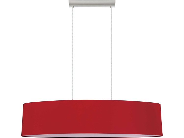 Eglo Mandana 2-Light Matte Nickel Red Island Pendant