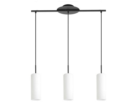 Eglo Troy 3-Light Structured Black Cylinder Island Pendant