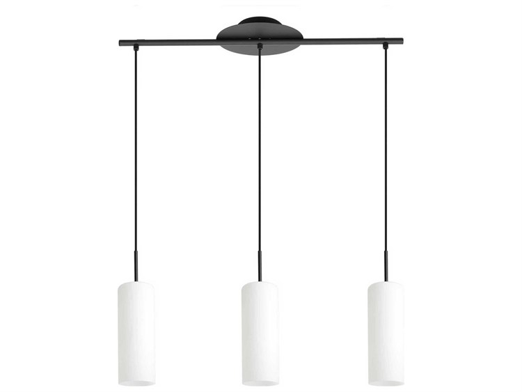 Eglo Troy 3-Light Structured Black Cylinder Island Pendant
