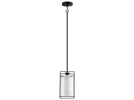 Eglo Lombes 1-Light Structured Black Geometric Mini Pendant