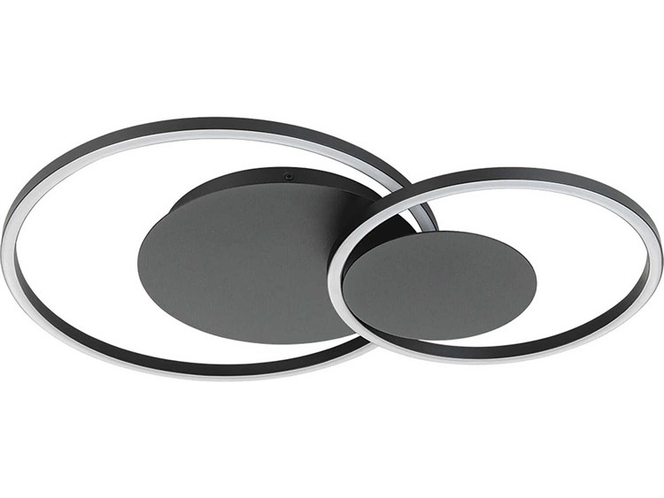 Eglo Palma Structured Black Round Flush Mount