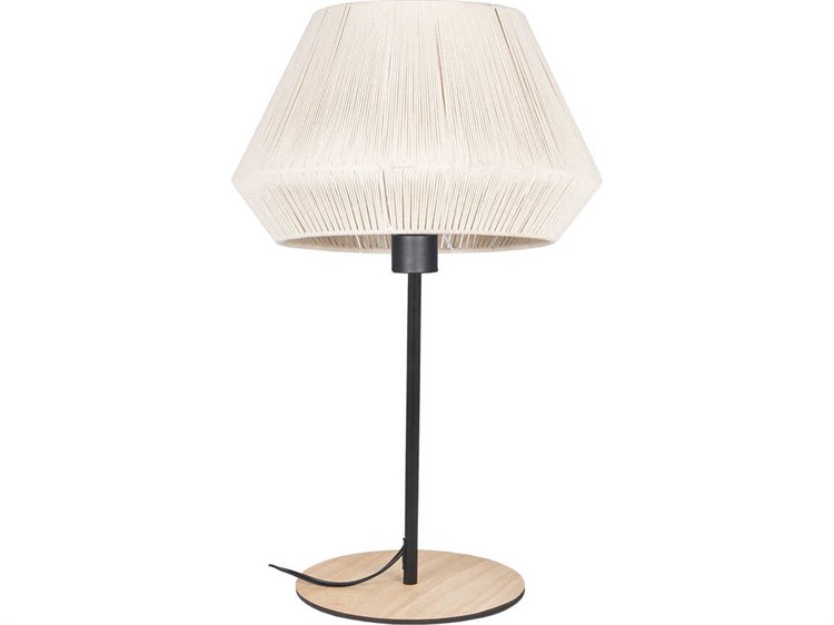 Eglo Lanier Black Cream Textile Thread Off White Table Lamp
