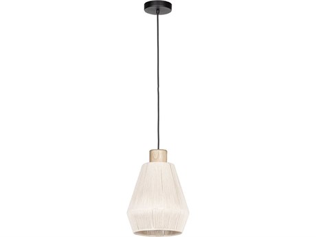 Eglo Lanier 1-Light Black Off White Mini Pendant