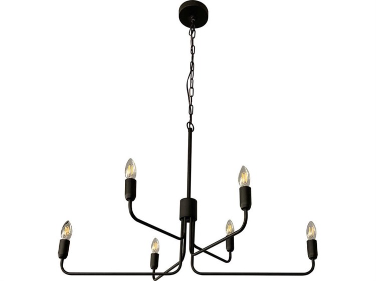 Eglo Portofino 6-Light Black Candelabra Chandelier