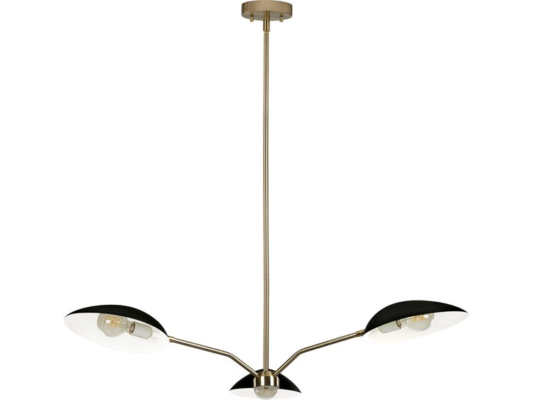 Eglo Lindmoor 3-Light Black Brushed Brass Chandelier