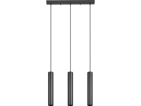Eglo Tortoreto 3-Light Black Cylinder Island Pendant