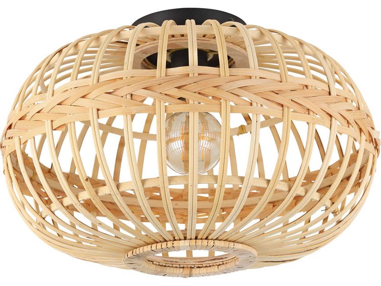 Eglo Amsfield 1-Light Black Brown Flush Mount