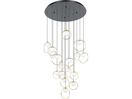 Eglo Portocolom 17-Light Black Shinny Brass Pendant