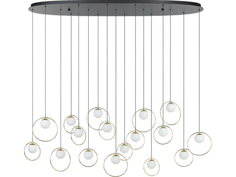 Eglo Portocolom 17-Light Black Shinny Brass Island Pendant