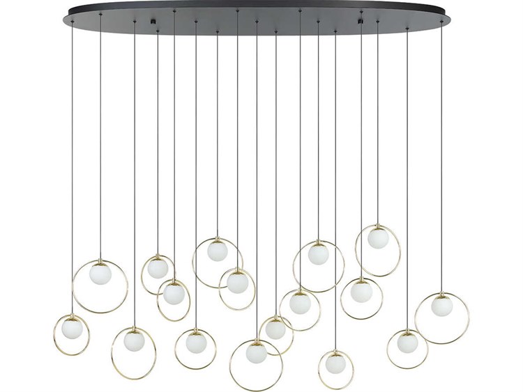 Eglo Portocolom 17-Light Black Shinny Brass Island Pendant