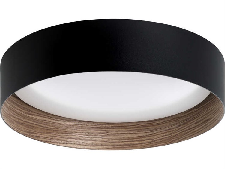 Eglo Ester 1-Light Black Sandalwood Round Flush Mount