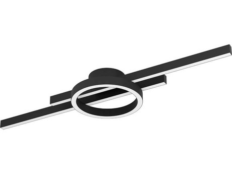 Eglo Amandolo 1-Light Black Round Semi Flush Mount