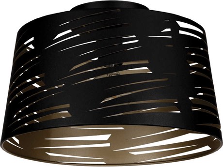 Eglo Akers Mill 1-Light Black Semi Flush Mount