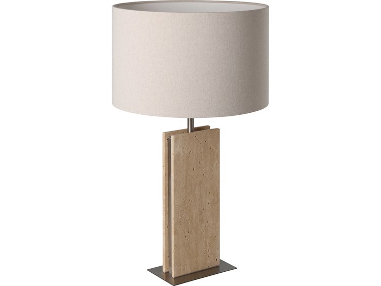 Eglo Belesar Travertine Natural Fabric Brown Buffet Lamp