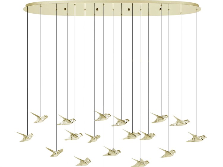 Eglo Paratebueno 17-Light Brass Island Pendant