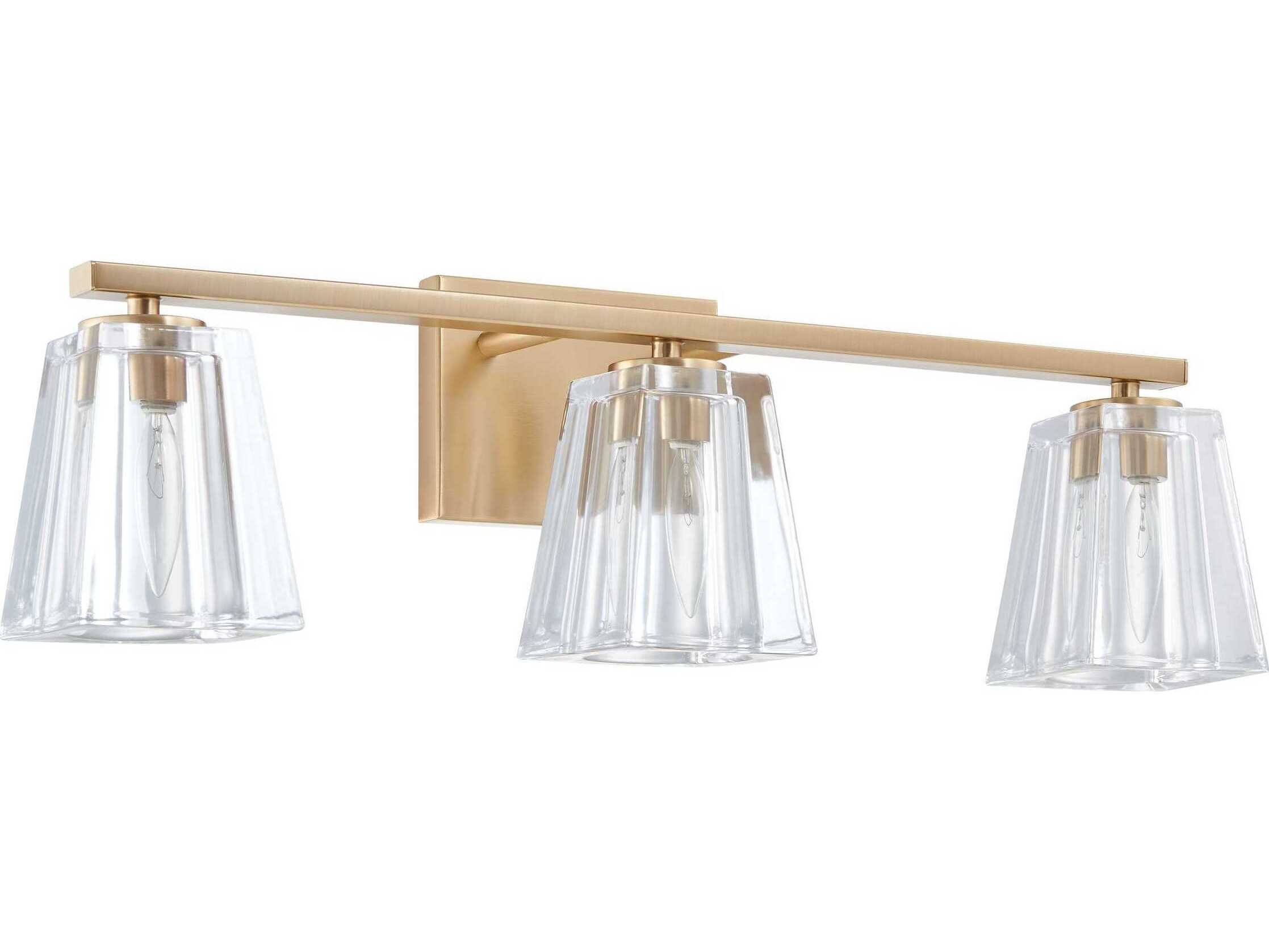 Valentin 3-Light Champagne Gold Purple Vanity Light