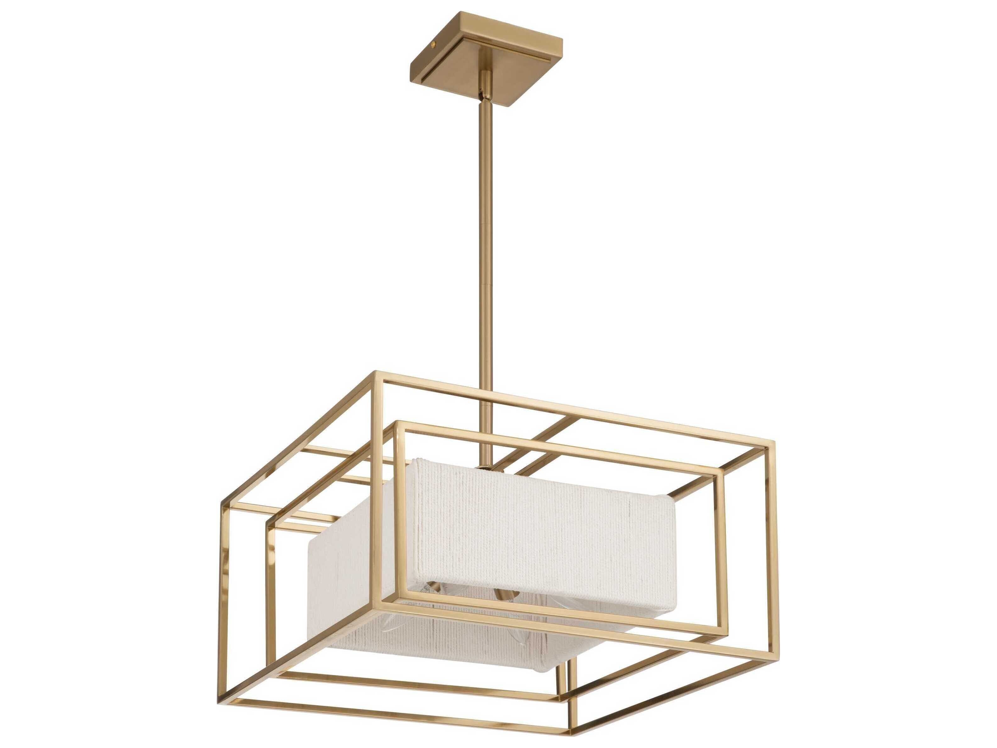 Abbey 4-Light Brass Geometric Pendant