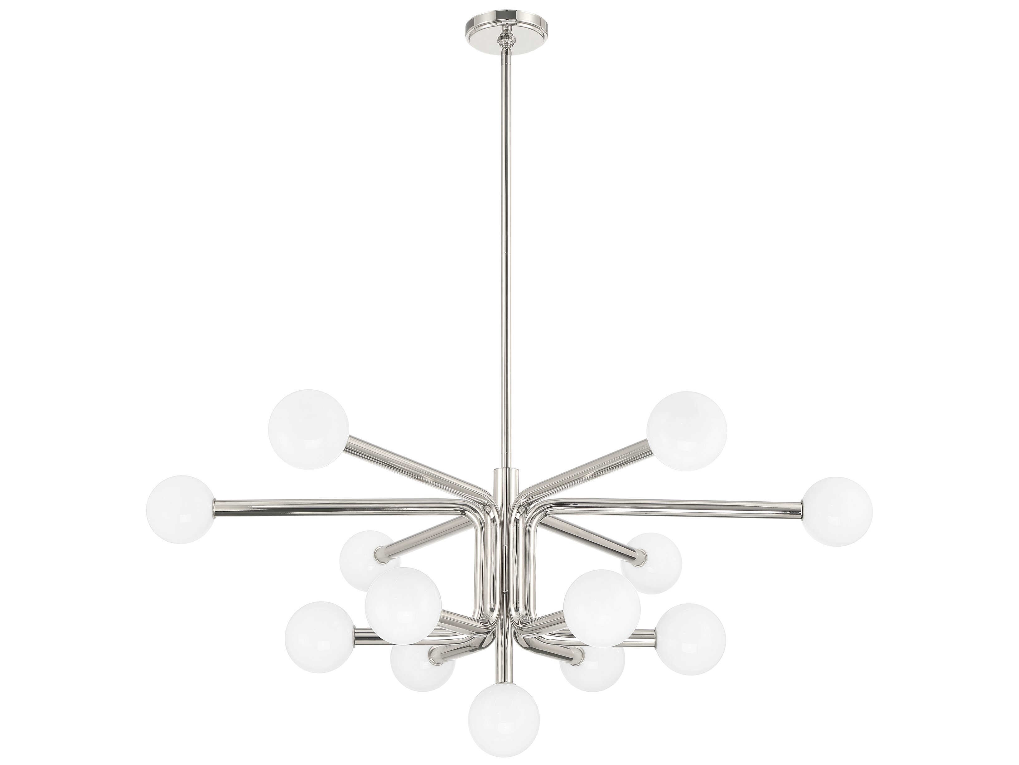 Stockholm 13-Light Polished Nickel Globe Round Chandelier