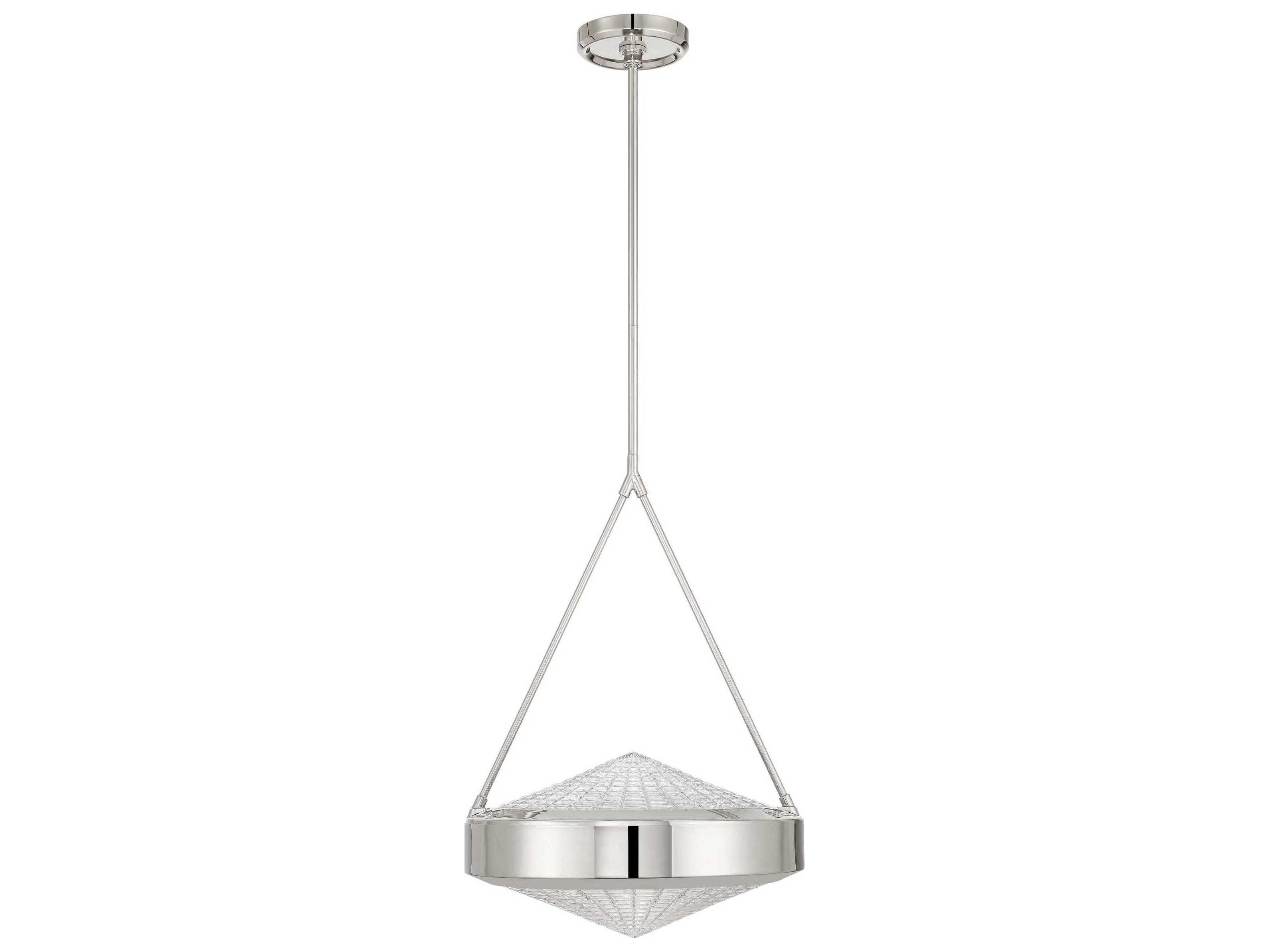 Thesis 207428A Agate 3 Light 15 inch Polished Nickel Pendant Ceiling Light