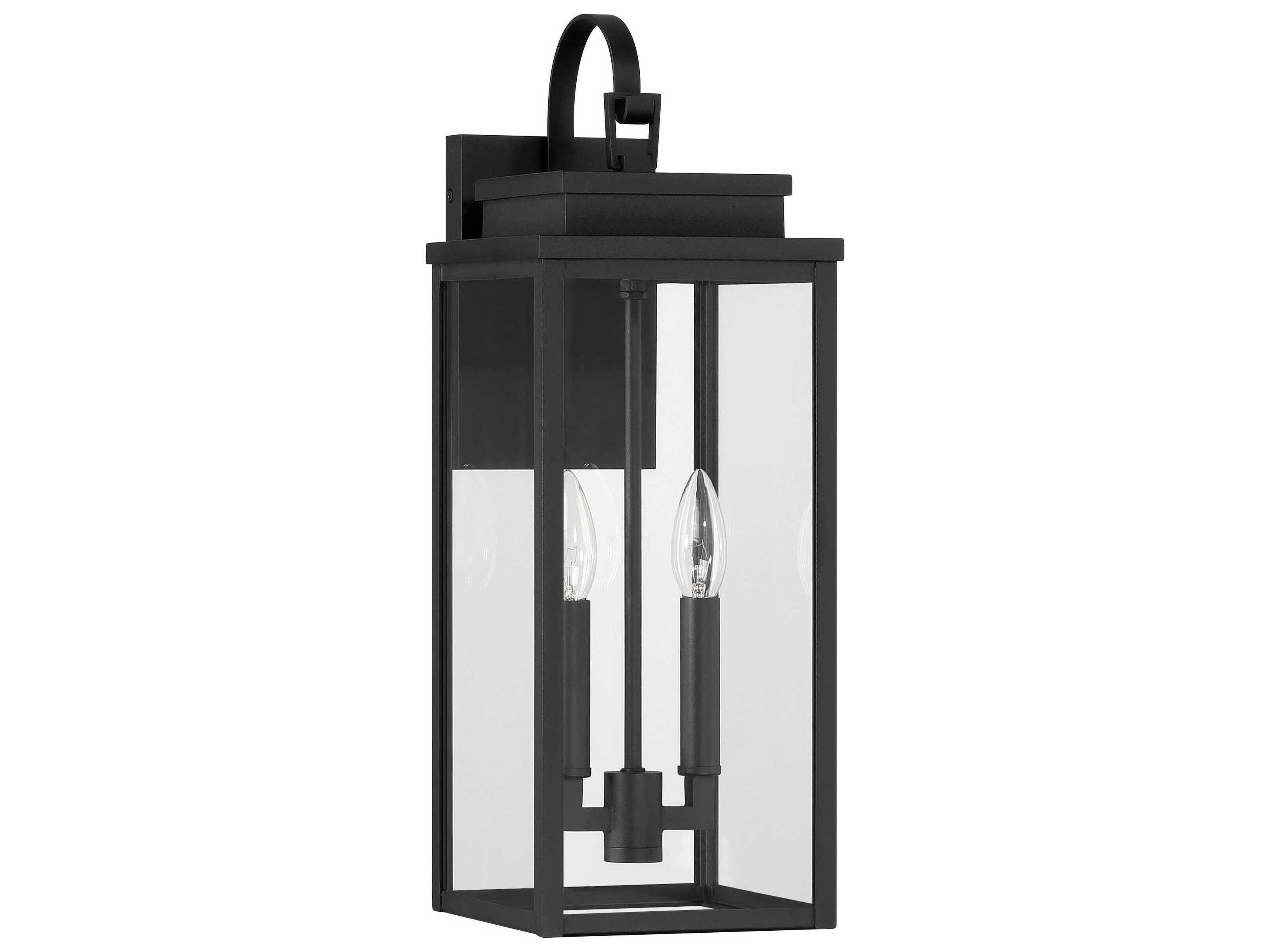 Thesis Hillside 2-Light Outdoor Ceiling Light in Textured Black