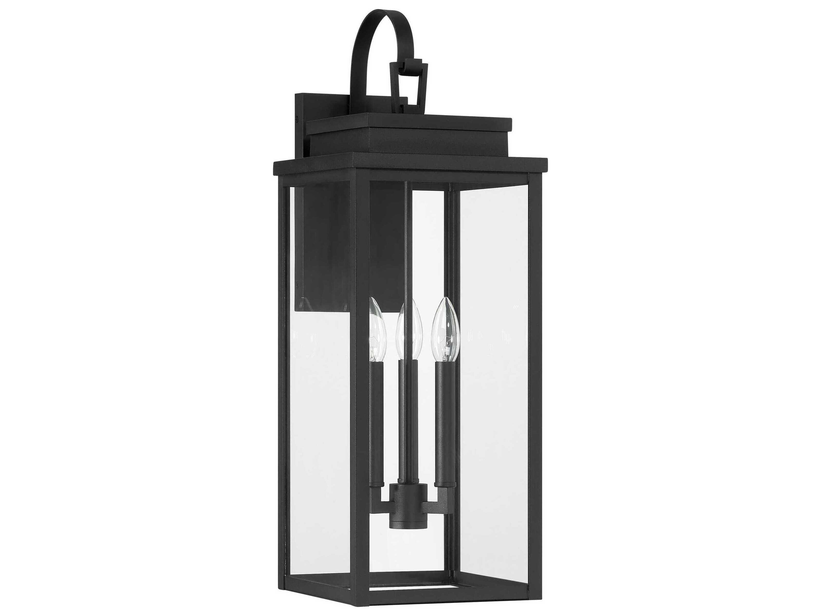 Thesis Hillside 3-Light Outdoor Wall Light in Textured Black