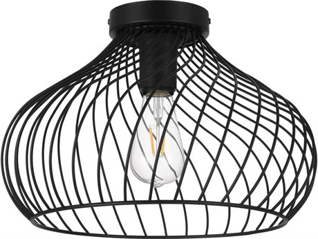 Eglo Staverton 1-Light Black Flush Mount