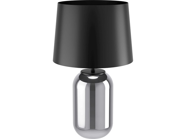 Eglo Cuite Chrome Smoked Matte Black Metal Table Lamp