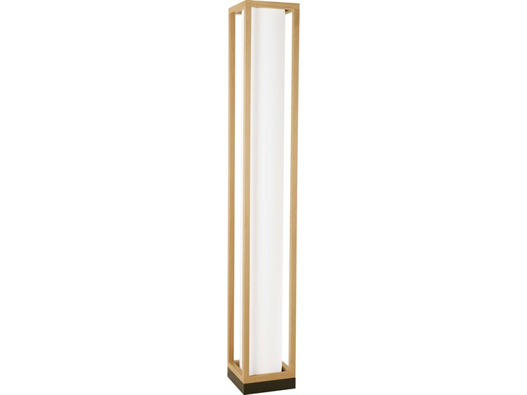 Eglo Granados Black Beech Wood White Fabric Floor Lamp
