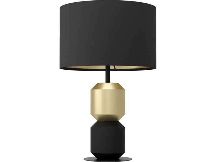 Eglo Laurignano Black Brushed Brass Fabric Foil Table Lamp