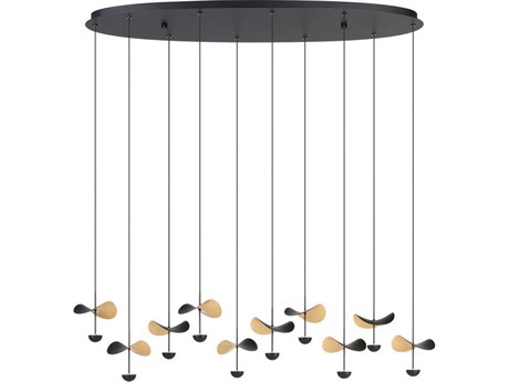 Eglo Dracera Black Gold Leaf Island Pendant