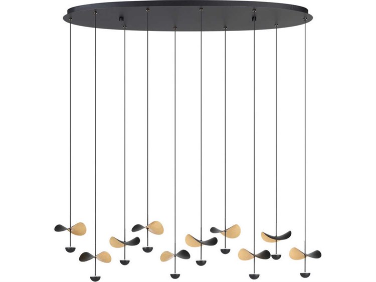 Eglo Dracera Black Gold Leaf Island Pendant