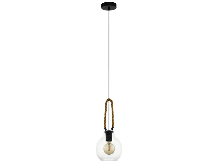 Eglo Roding 1-Light Structured Black Globe Mini Pendant