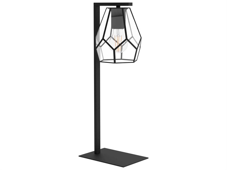 Eglo Mardyke Matte Black Clear Glass Table Lamp